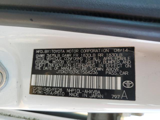 Photo 10 from auction – 2014 TOYOTA PRIUS C with VIN JTDKDTB39E1564236