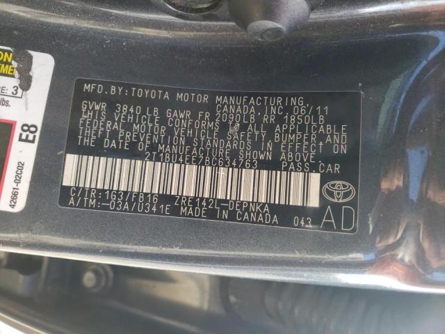 Photo 10 from auction – 2011 TOYOTA COROLLA BA with VIN 2T1BU4EE7BC634763