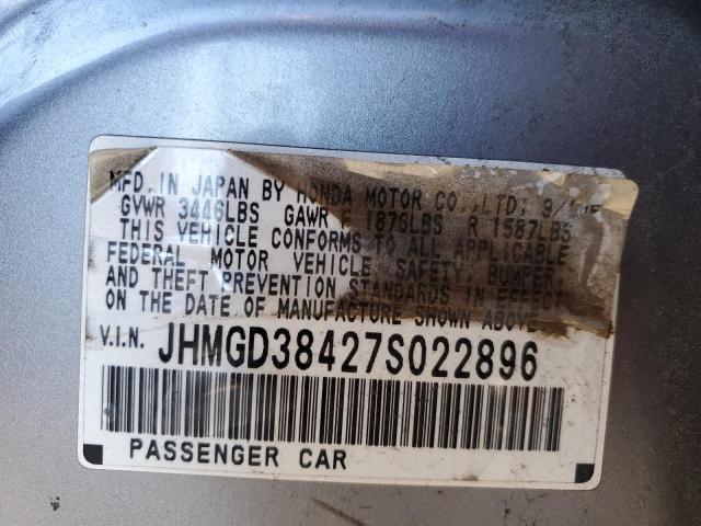 Photo 10 from auction – 2007 HONDA FIT with VIN JHMGD38427S022896