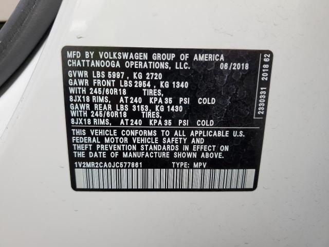 Photo 10 from auction – 2018 VOLKSWAGEN ATLAS SEL with VIN 1V2MR2CA0JC577861
