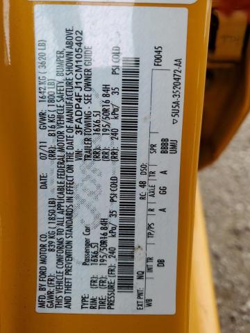 Photo 10 from auction – 2012 FORD FIESTA SES with VIN 3FADP4FJ1CM105402