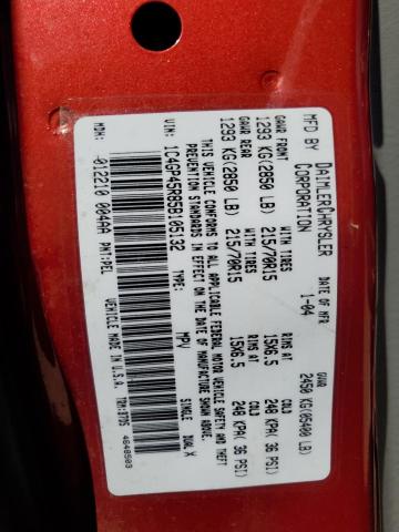 Photo 10 from auction – 2005 CHRYSLER TOWN & COU with VIN 1C4GP45R85B105132