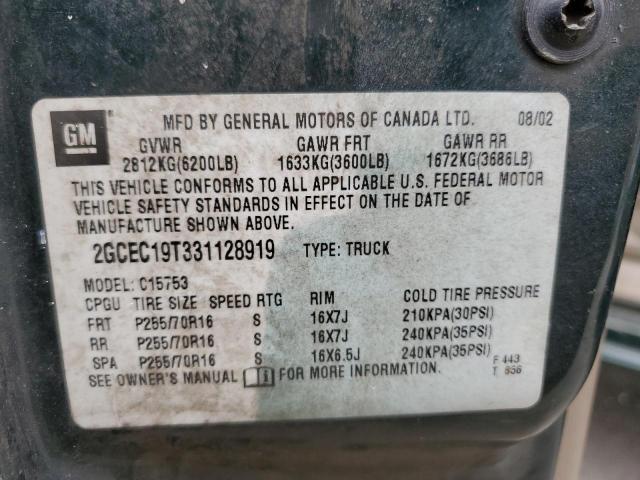 Photo 10 from auction – 2003 CHEVROLET SILVERADO with VIN 2GCEC19T331128919