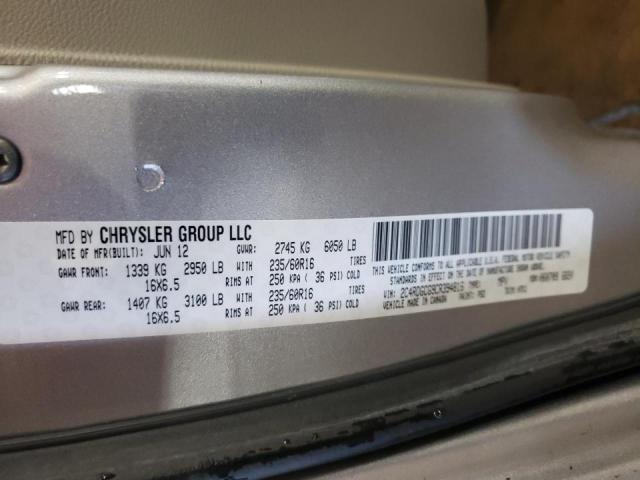 Photo 10 from auction – 2012 DODGE GRAND CARA with VIN 2C4RDGCG9CR394816