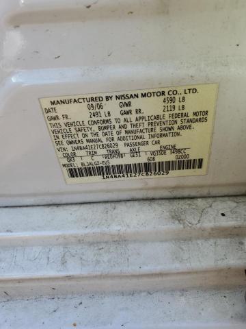Photo 10 from auction – 2007 NISSAN MAXIMA SE with VIN 1N4BA41E27C826029