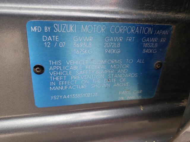 Photo 10 from auction – 2008 SUZUKI SX4 BASE with VIN JS2YA413385102123