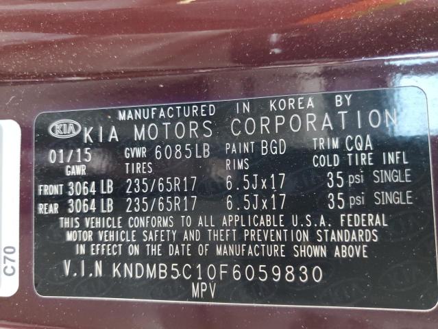 Photo 10 from auction – 2015 KIA SEDONA LX with VIN KNDMB5C10F6059830
