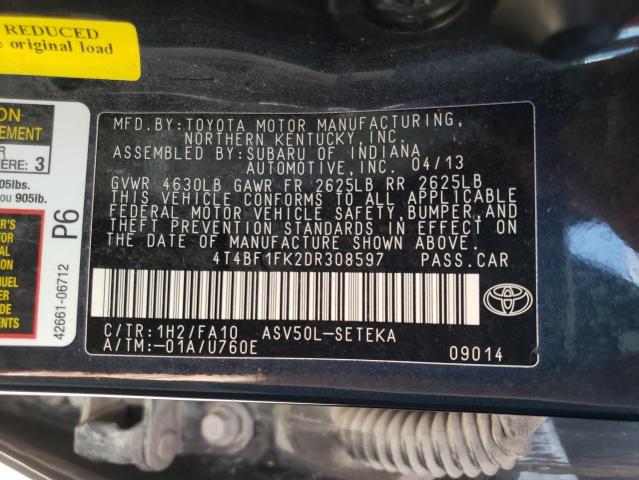 Photo 10 from auction – 2013 TOYOTA CAMRY L with VIN 4T4BF1FK2DR308597