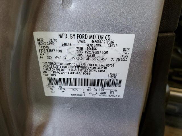 Photo 10 from auction – 2011 FORD ESCAPE LIM with VIN 1FMCU9EGXBKA19086