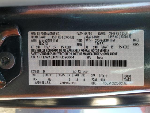 Photo 10 from auction – 2015 FORD F150 SUPER with VIN 1FTEW1EP7FKD96604