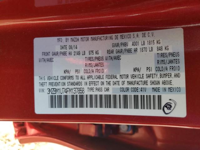 Photo 10 from auction – 2015 MAZDA 3 SPORT with VIN 3MZBM1U74FM137858