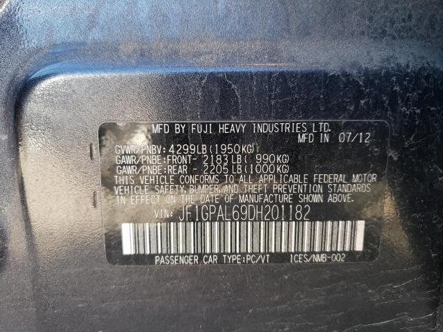 Photo 10 from auction – 2013 SUBARU IMPREZA SP with VIN JF1GPAL69DH201182