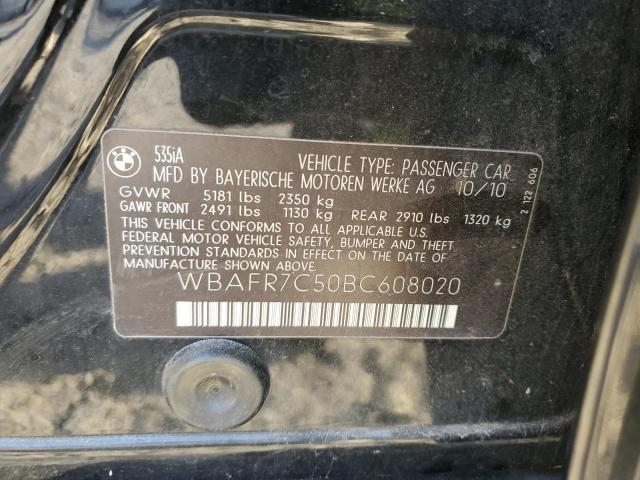 Photo 10 from auction – 2011 BMW 535 I with VIN WBAFR7C50BC608020