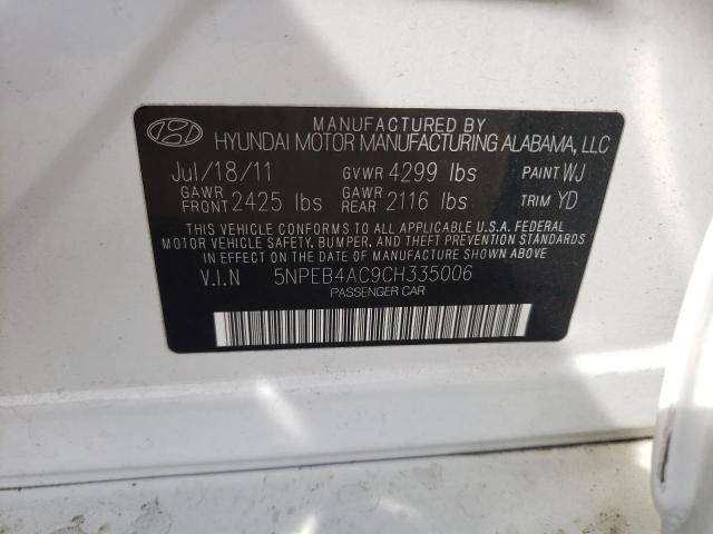 Photo 10 from auction – 2012 HYUNDAI SONATA GLS with VIN 5NPEB4AC9CH335006