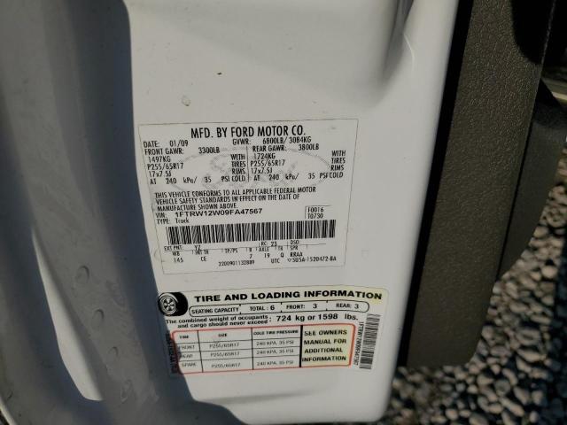 Photo 10 from auction – 2009 FORD F150 SUPER with VIN 1FTRW12W09FA47567