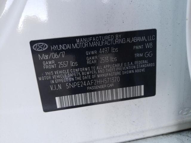 Photo 10 from auction – 2017 HYUNDAI SONATA SE with VIN 5NPE24AF2HH571370