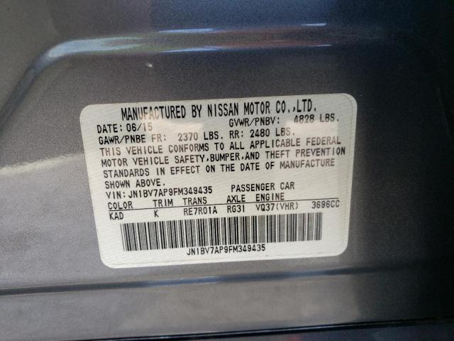Photo 10 from auction – 2015 INFINITI Q50 BASE with VIN JN1BV7AP9FM349435