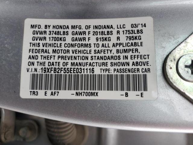 Photo 10 from auction – 2014 HONDA CIVIC LX with VIN 19XFB2F55EE031116