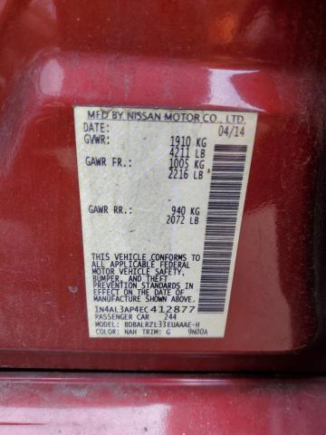 Photo 10 from auction – 2014 NISSAN ALTIMA 2.5 with VIN 1N4AL3AP4EC412877