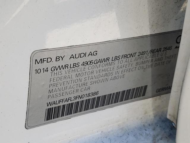 Photo 10 from auction – 2015 AUDI A4 PREMIUM with VIN WAUFFAFL3FN018386