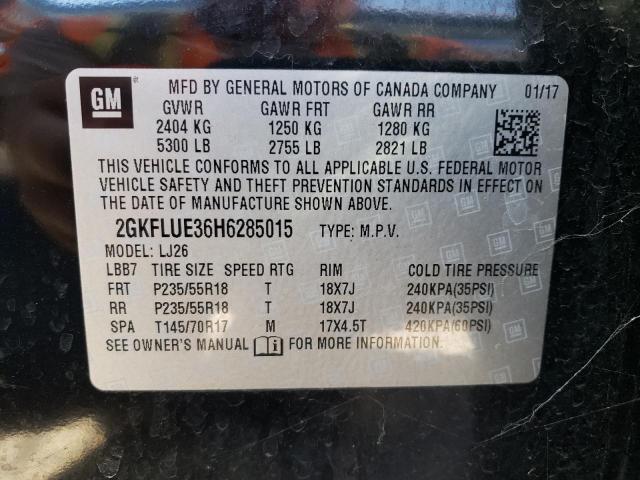 Photo 10 from auction – 2017 GMC TERRAIN SL with VIN 2GKFLUE36H6285015