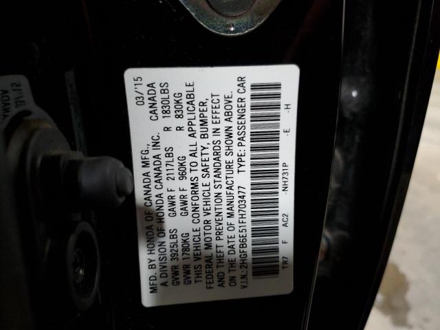 Photo 10 from auction – 2015 HONDA CIVIC SI with VIN 2HGFB6E51FH703477