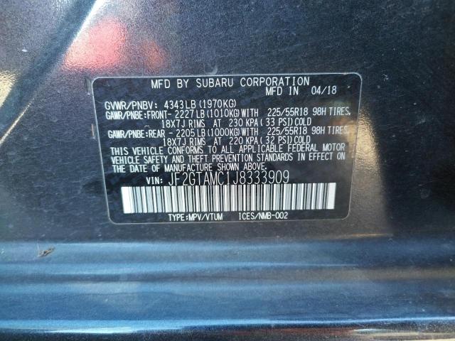 Photo 10 from auction – 2018 SUBARU CROSSTREK with VIN JF2GTAMC1J8333909