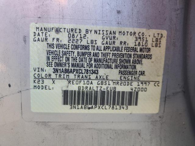 Photo 10 from auction – 2012 NISSAN SENTRA 2.0 with VIN 3N1AB6APXCL781343
