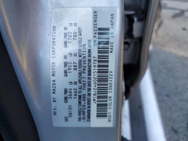 Photo 10 from auction – 2002 MAZDA PROTEGE PR with VIN JM1BJ246021519787