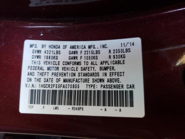 Photo 10 from auction – 2015 HONDA ACCORD SPO with VIN 1HGCR2F55FA070955