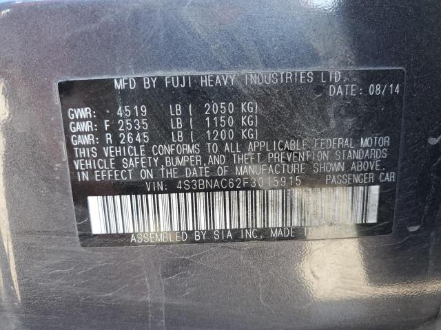 Photo 10 from auction – 2015 SUBARU LEGACY 2.5 with VIN 4S3BNAC62F3015915