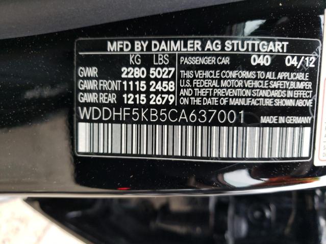 Photo 10 from auction – 2012 MERCEDES-BENZ E 350 with VIN WDDHF5KB5CA637001
