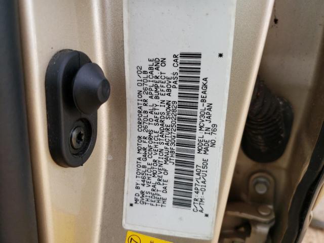 Photo 10 from auction – 2002 LEXUS ES 300 with VIN JTHBF30G725022829