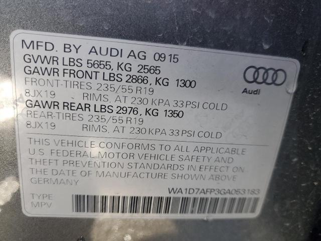 Photo 10 from auction – 2016 AUDI Q5 PREMIUM with VIN WA1D7AFP3GA053183