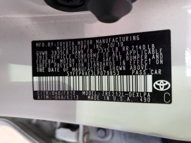 Photo 10 from auction – 2020 TOYOTA COROLLA LE with VIN 5YFEPRAE3LP079853