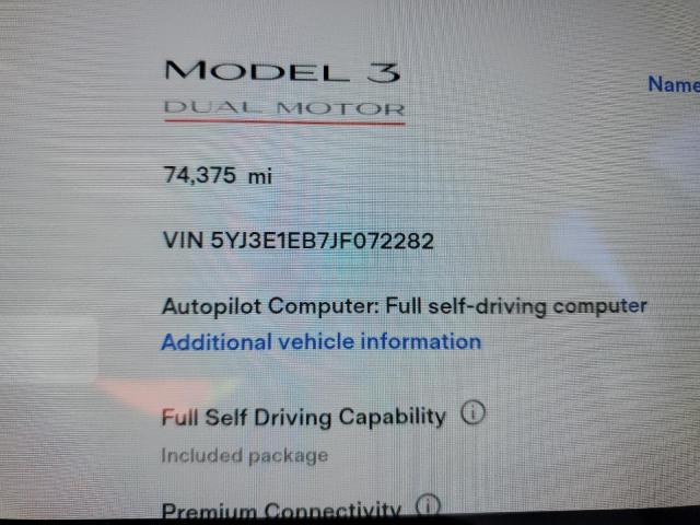 Photo 8 from auction – 2018 TESLA MODEL 3 with VIN 5YJ3E1EB7JF072282