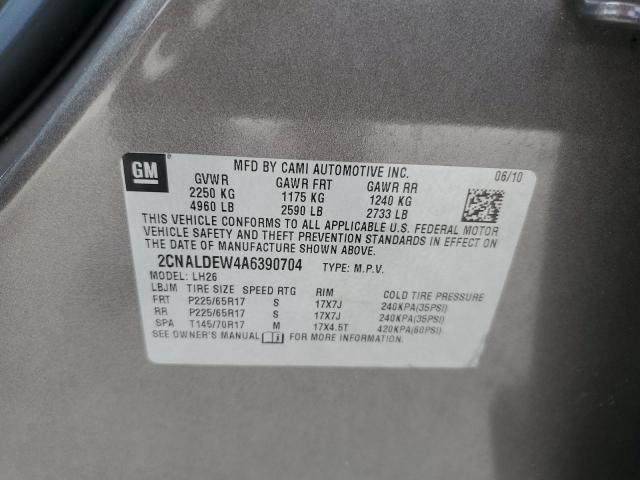 Photo 10 from auction – 2010 CHEVROLET EQUINOX LT with VIN 2CNALDEW4A6390704