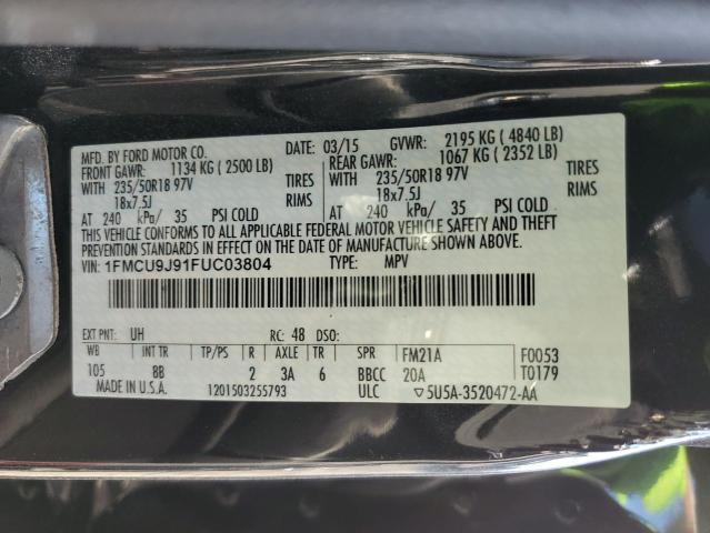 Photo 10 from auction – 2015 FORD ESCAPE TIT with VIN 1FMCU9J91FUC03804