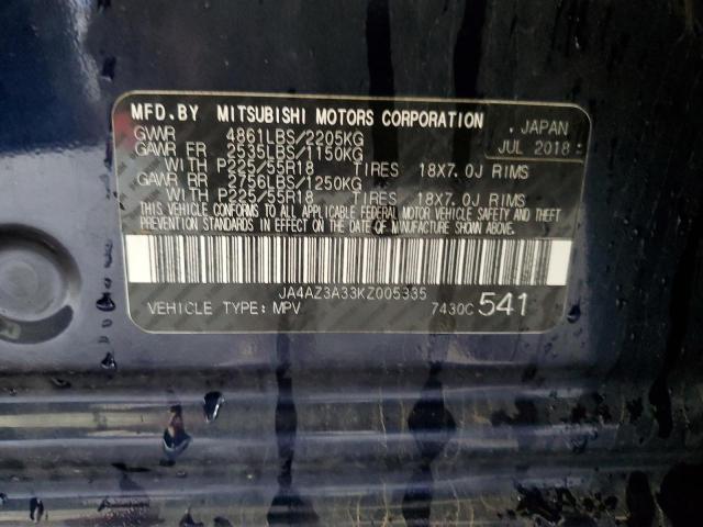 Photo 10 from auction – 2019 MITSUBISHI OUTLANDER with VIN JA4AZ3A33KZ005335