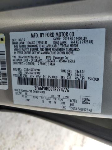 Photo 10 from auction – 2015 FORD FUSION SE with VIN 3FA6P0HD9FR274776
