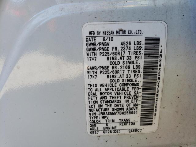 Photo 10 from auction – 2011 NISSAN ROGUE S with VIN JN8AS5MV7BW258991