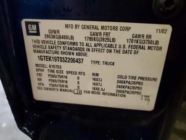 Photo 10 from auction – 2003 GMC NEW SIERRA with VIN 1GTEK19T03Z206437