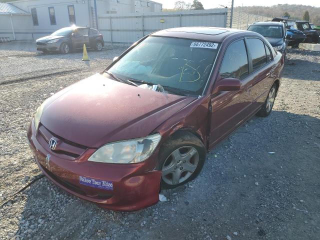 Photo 2 from auction – 2005 HONDA CIVIC EX with VIN 2HGES26755H553652
