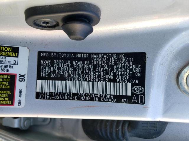 Photo 10 from auction – 2014 TOYOTA COROLLA L with VIN 2T1BURHE1EC203252