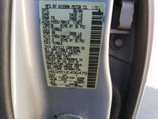 Photo 10 from auction – 2004 NISSAN FRONTIER C with VIN 1N6ED29Y14C456475