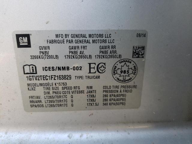 Photo 10 from auction – 2015 GMC SIERRA K15 with VIN 1GTV2TEC1FZ163829