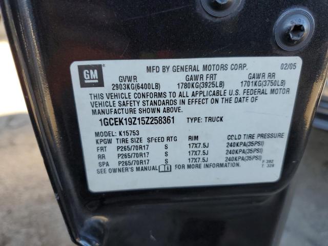Photo 10 from auction – 2005 CHEVROLET SILVERADO with VIN 1GCEK19Z15Z258361