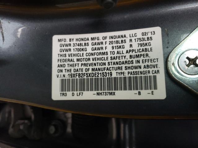 Photo 10 from auction – 2013 HONDA CIVIC LX with VIN 19XFB2F5XDE215319