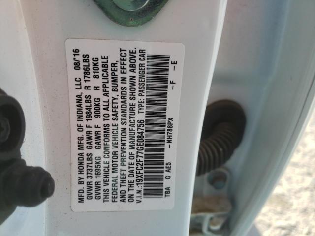 Photo 10 from auction – 2016 HONDA CIVIC EX with VIN 19XFC2F77GE084756