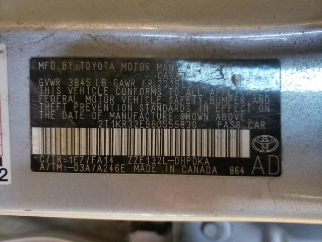 Photo 10 from auction – 2006 TOYOTA COROLLA MA with VIN 2T1KR32E96C555830